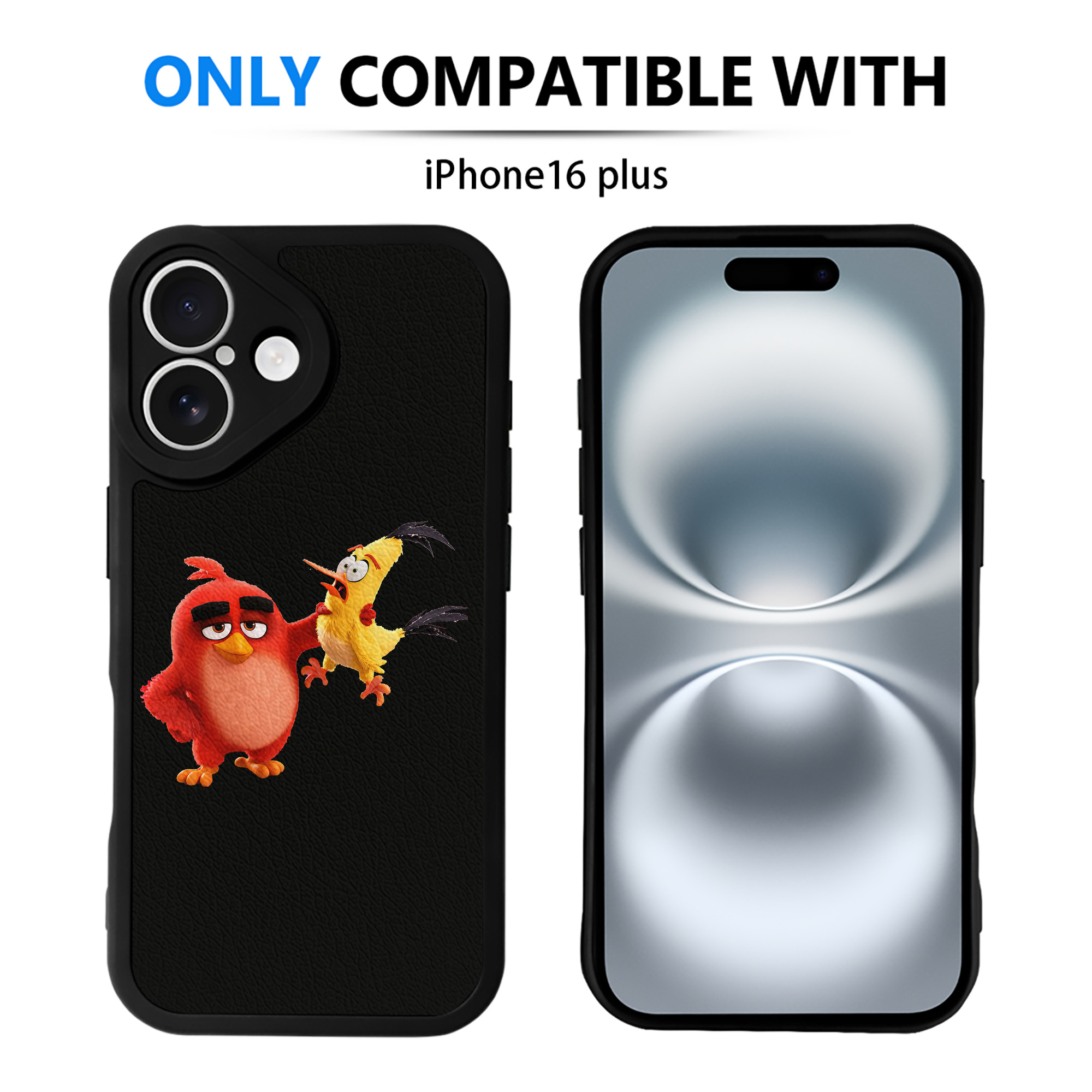 （画像用） Angry Birds アングリーバード 【iPhone 16シリーズ対応】シリコンスマホケース（レザー調） 材質：シリコン